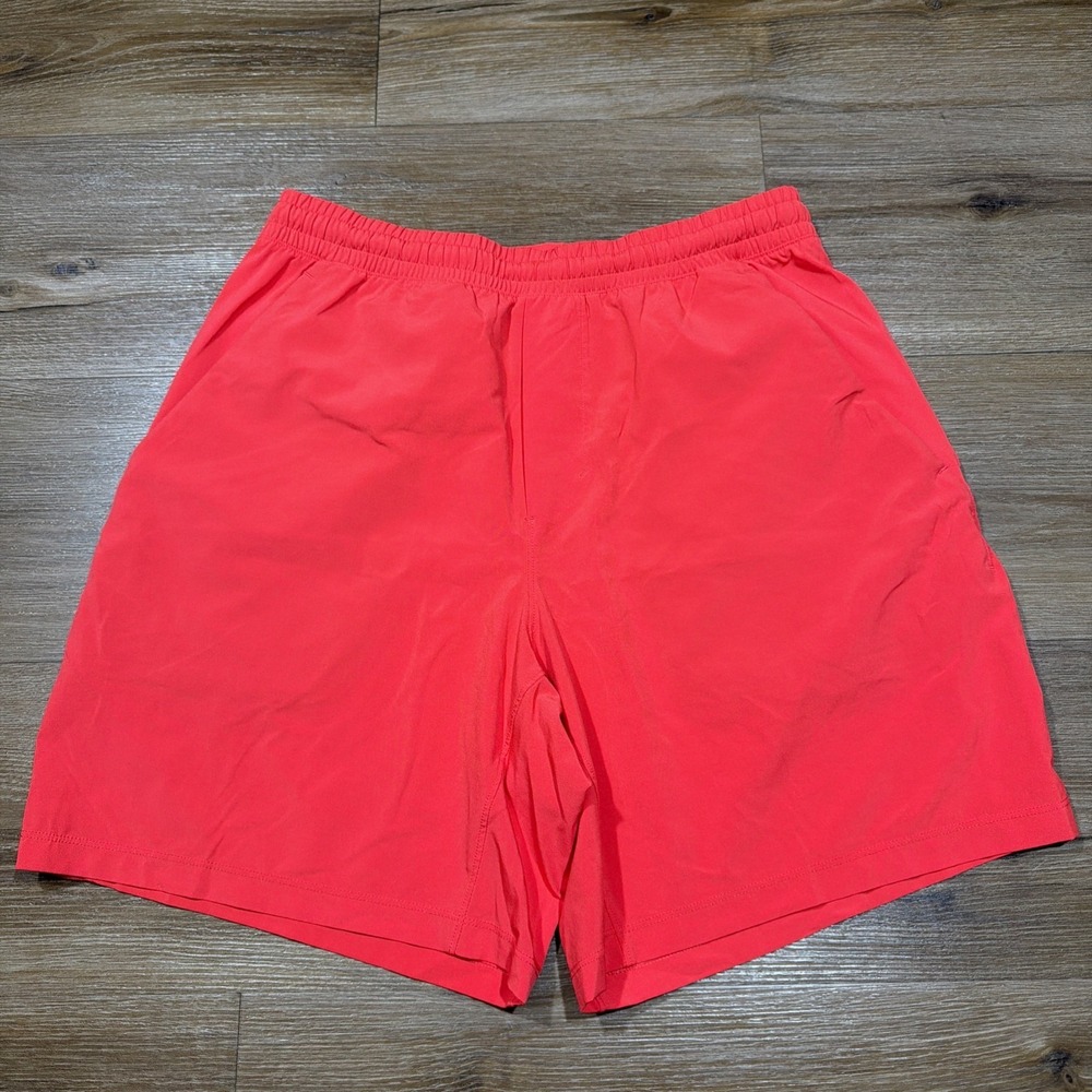 Mens MEDIUM Lululemon Pace Breaker Short Unlined Red Alert Bright 7" M7AA6S